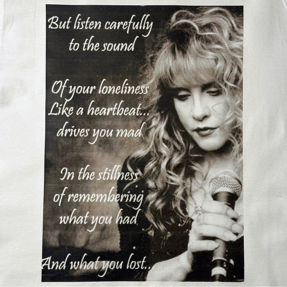 Gildan Tops - Women's White Vintage Graphic T-Shirt With Black And White Print